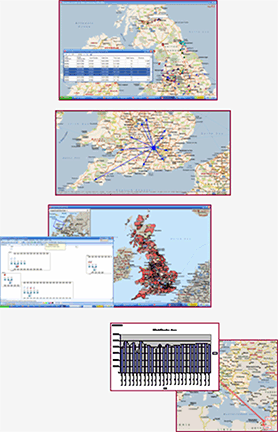 Screen shots from logistics projects